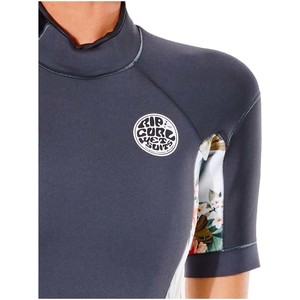 2022 Rip Curl Dames Dawn Patrol Eco 2mm Rug Ritssluiting Shorty Wetsuit 116WSP - Charcoal